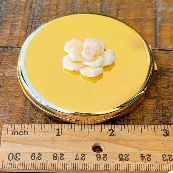 NEW Dolce & Gabbana Limited Edition Compact Mirror Foldable Gold Ceramic Flower - Picture 9 of 10
